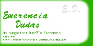 emerencia dudas business card